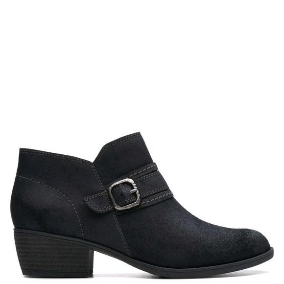 Shoes - Clarks Collection Charleton‎ Bay Leather Bootie - Black Suede - Size 6.5M